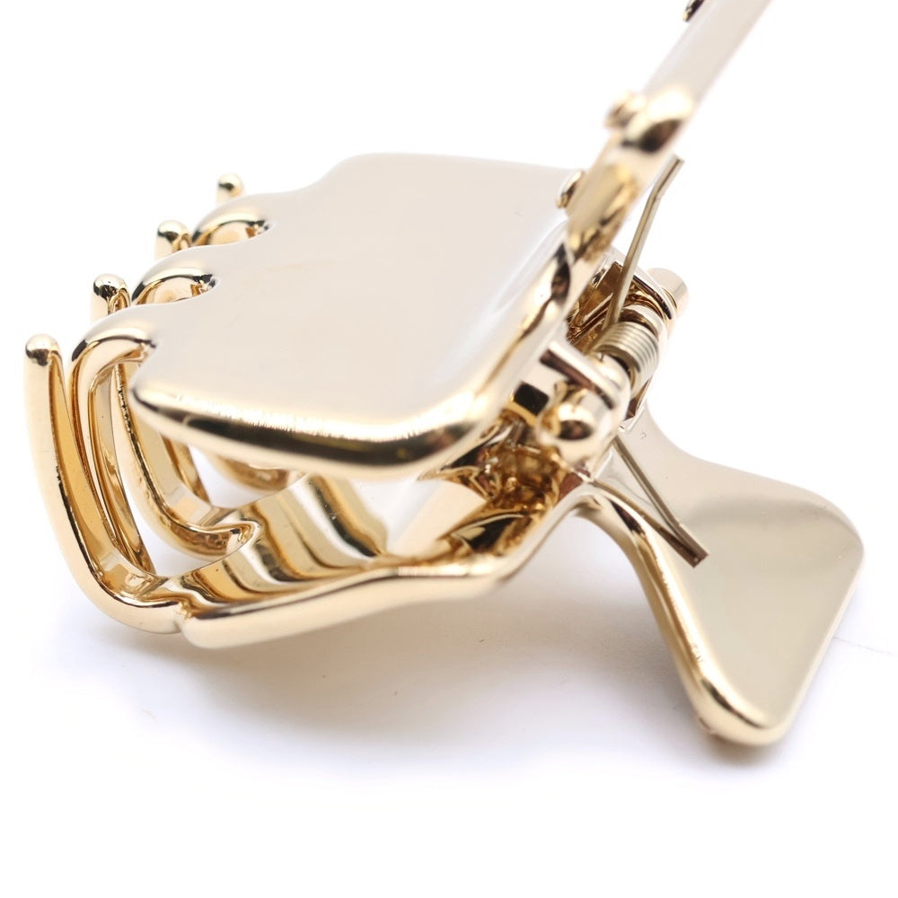 PRADA(プラダ) トライアングルロゴ バレッタ ヘアクリップ ゴールド