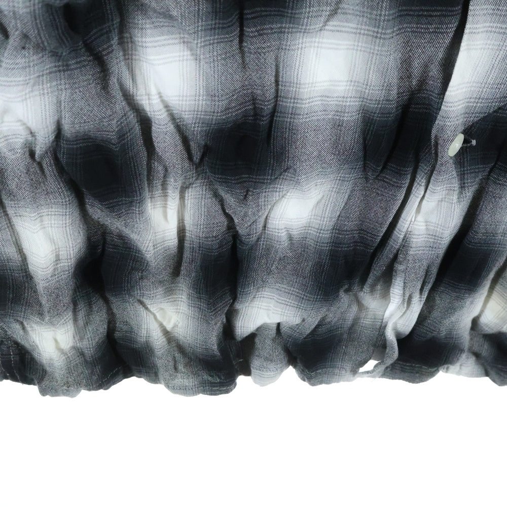 PENNEYS TOWNCRAFT(ぺニーズタウンクラフト) オンブレ チェック レーヨン オープンカラー 半袖 シャツ グレー