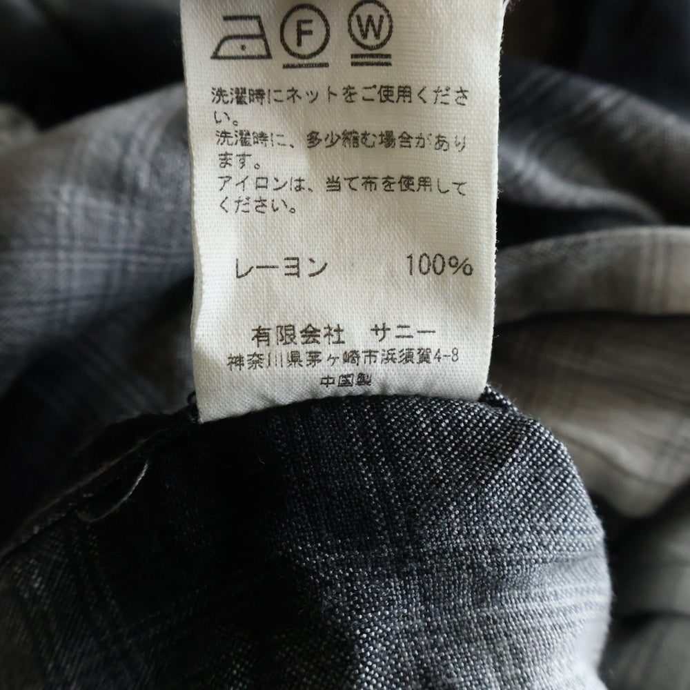 PENNEYS TOWNCRAFT(ぺニーズタウンクラフト) オンブレ チェック レーヨン オープンカラー 半袖 シャツ グレー