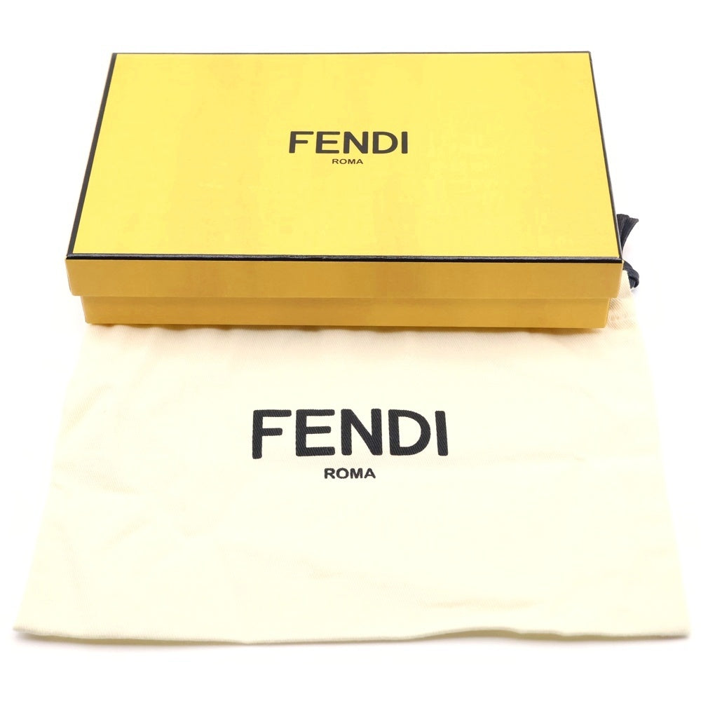 【美品】現行モデル　FENDI ダイアゴナル　ラウンドジップ　長財布　イエロー FENDI(フェンディ) バイカラー ロゴ レザー ラウンドジップ ウォレット
