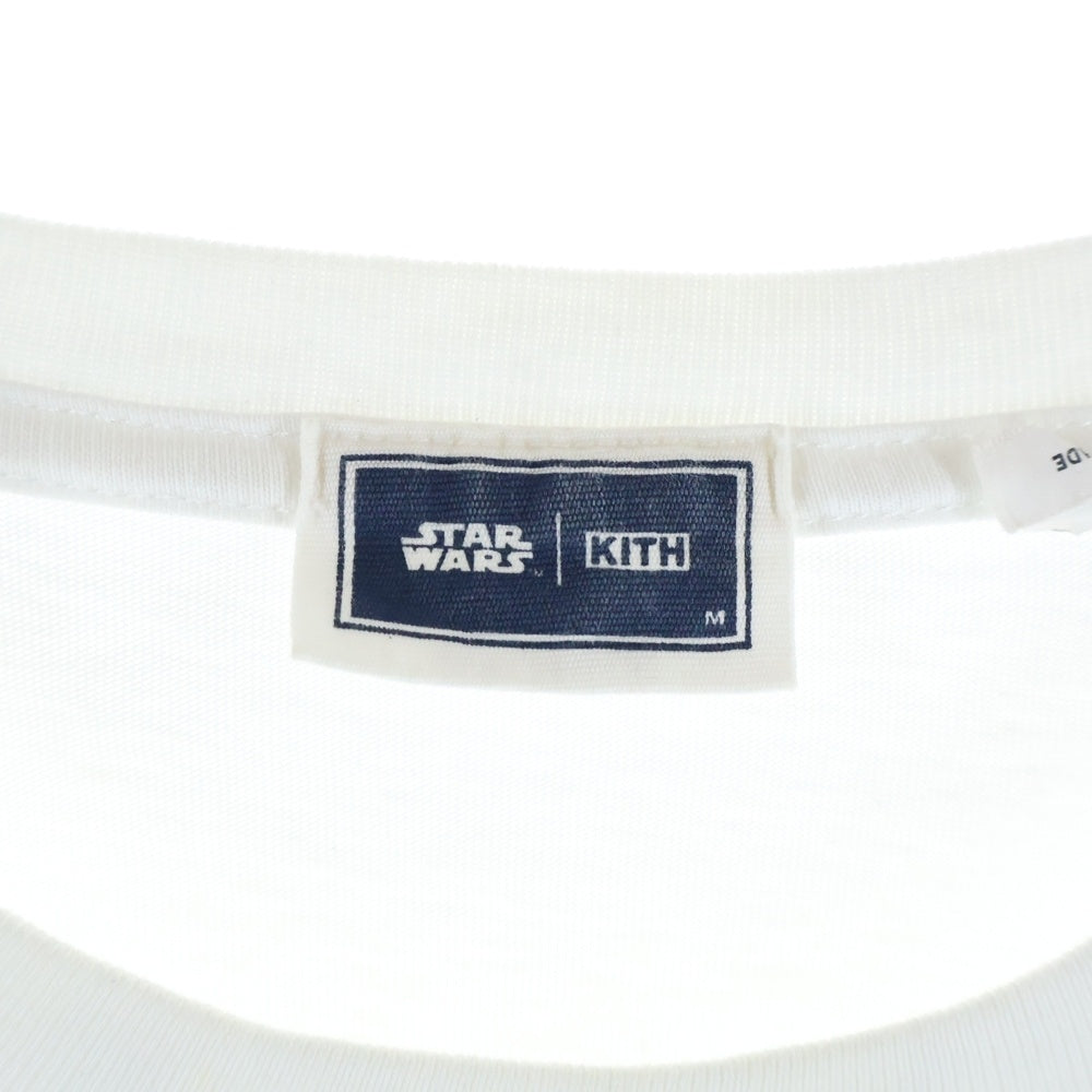 KITH(キス) ×STARWARS Yoda Tee スターウォーズ ヨーダ ロゴプリントクルーネック半袖Tシャツ ホワイト