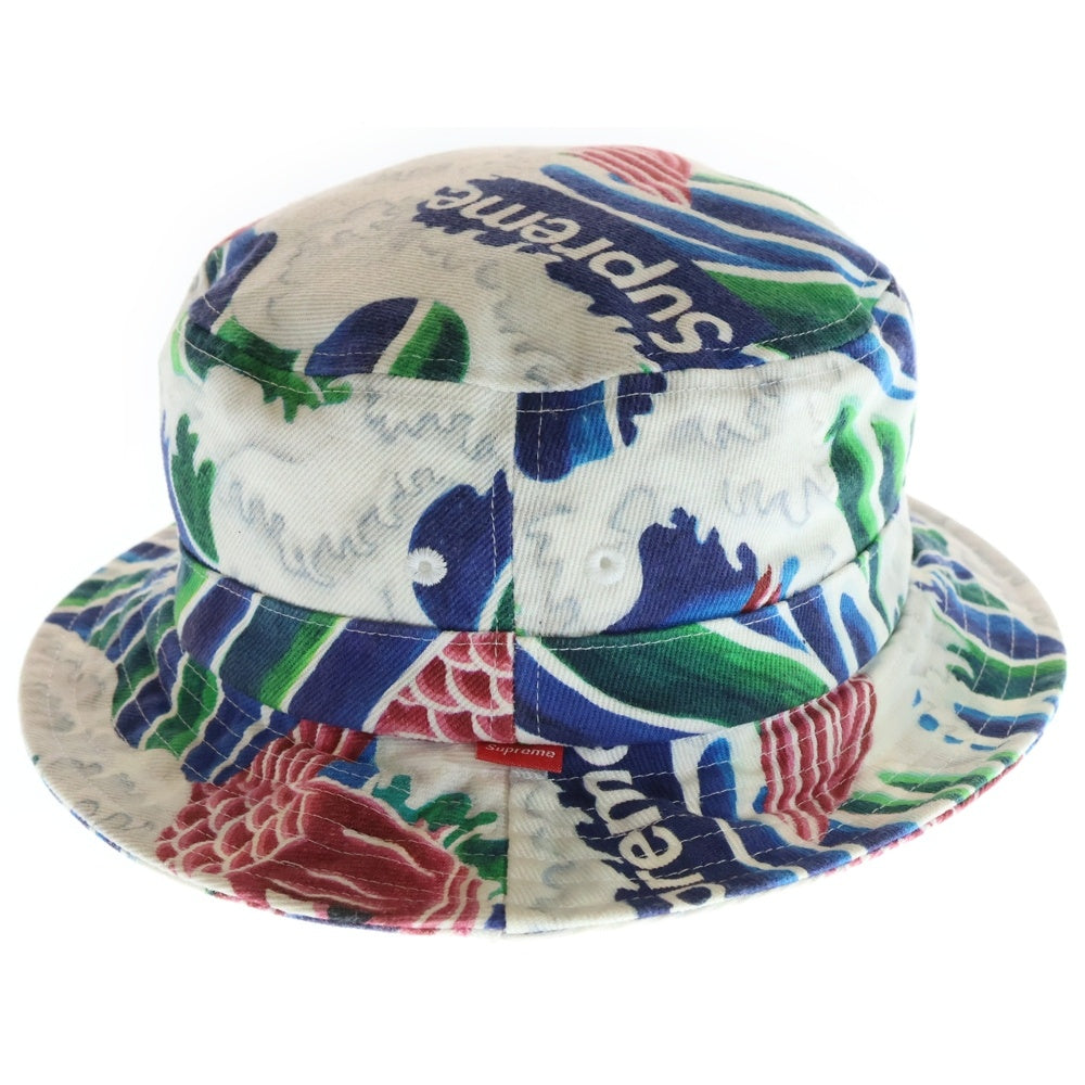 SUPREME(シュプリーム) 20SS Waves Crusher ウェーブ クラッシャー 総柄 バケットハット ホワイト/マルチカラー