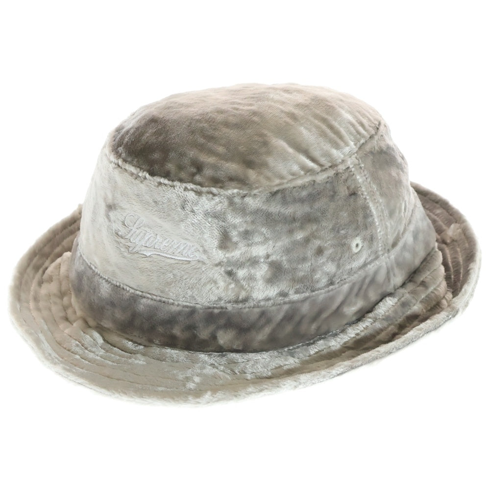 SUPREME(シュプリーム) 22SS Crushed Velvet Crusher クラッシュ ベルベットクラッシャーハット ベージュ
