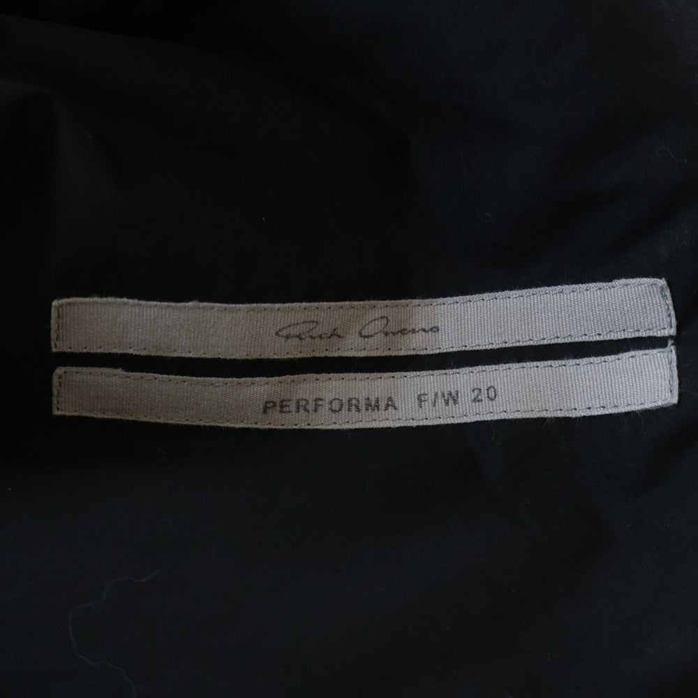 Rick Owens(リックオウエンス) 20AW ハイネック パファー コート ロング ジップアップコート ブラック RU20F3983-TTNZU