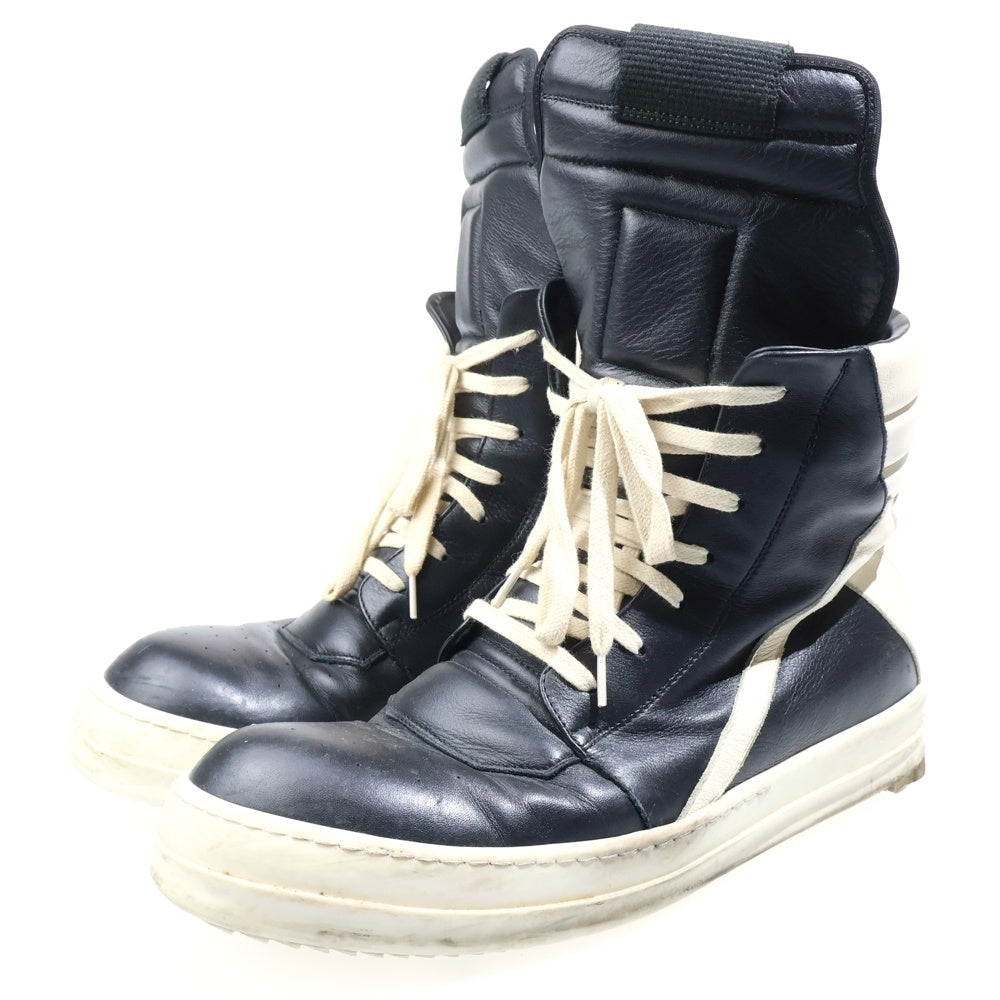 Rick Owens(リックオウエンス) Geobasket ジオバスケット スエードレザー ハイカットスニーカー レザーブーツ ブラック/ホワイト 43