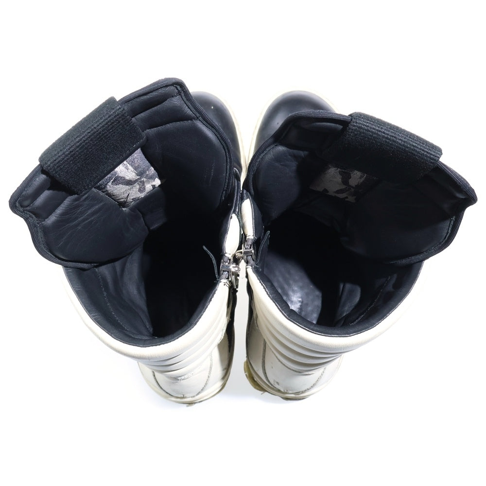 Rick Owens(リックオウエンス) Geobasket ジオバスケット スエードレザー ハイカットスニーカー レザーブーツ ブラック/ホワイト 43