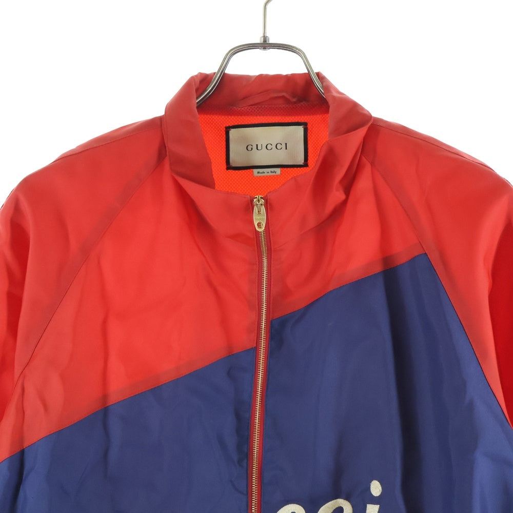 GUCCI(グッチ) LOGO NYLON JACKET ロゴ ナイロン ジャケット レッド/ブルー 618900