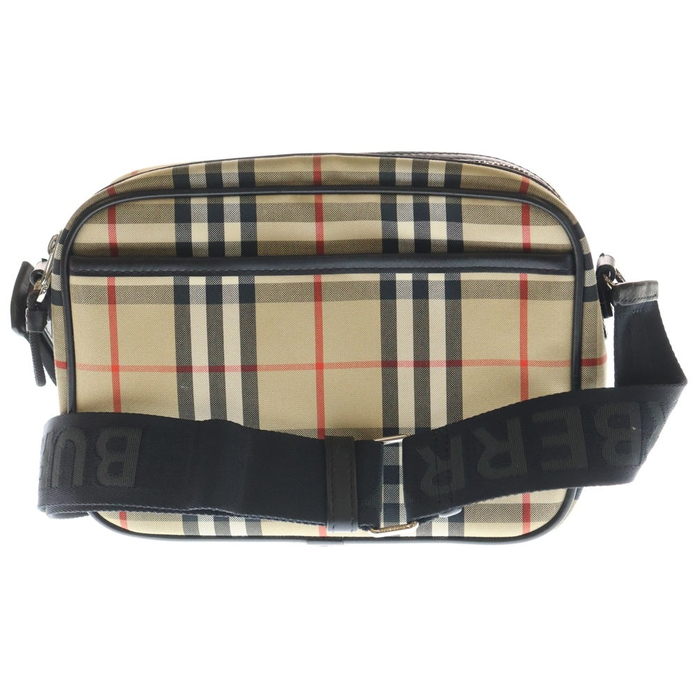 BURBERRY(バーバリー) チェック柄 クロスボディバッグ キャンバス ブラウン 801052