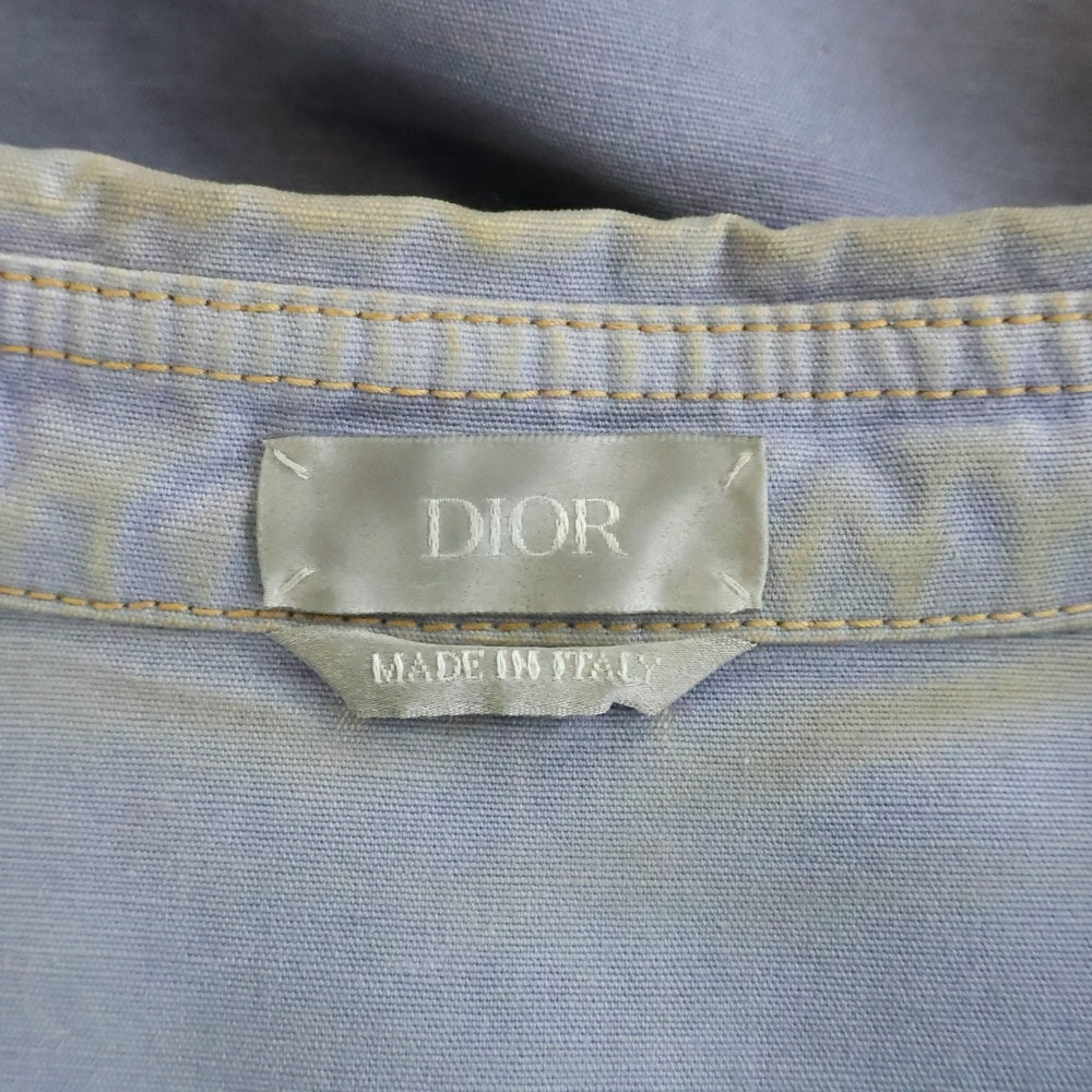 Christian Dior(クリスチャンディオール) グラフィックロゴ刺繍 コットン デニムシャツ ブルー 013D580E324X
