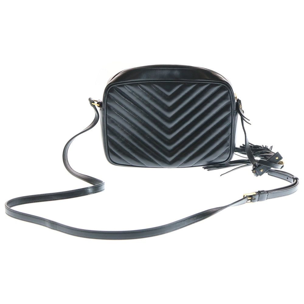 SAINT LAURENT PARIS(サンローランパリ) ルーチェーンショルダーバッグ レザーハンドバッグ フリンジ ブラック GUE52053 レディース