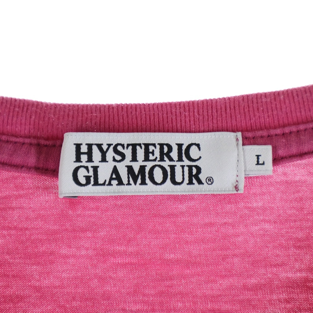 HYSTERIC GLAMOUR(ヒステリックグラマー) × KAWS カウズ ORIGINAL FAKE オリジナルフェイク ガールプリント 半袖Tシャツ ピンク 0212CT23