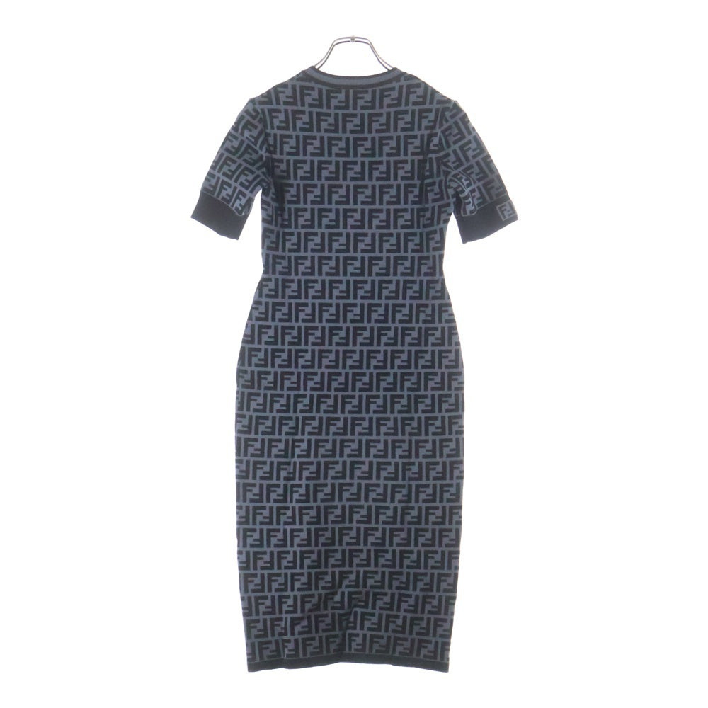 FENDI(フェンディ) FFロゴ ズッカ柄 ニットワンピース ブラック FZD753 A5QG レディース