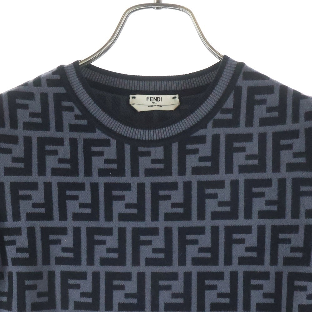 FENDI(フェンディ) FFロゴ ズッカ柄 ニットワンピース ブラック FZD753 A5QG レディース