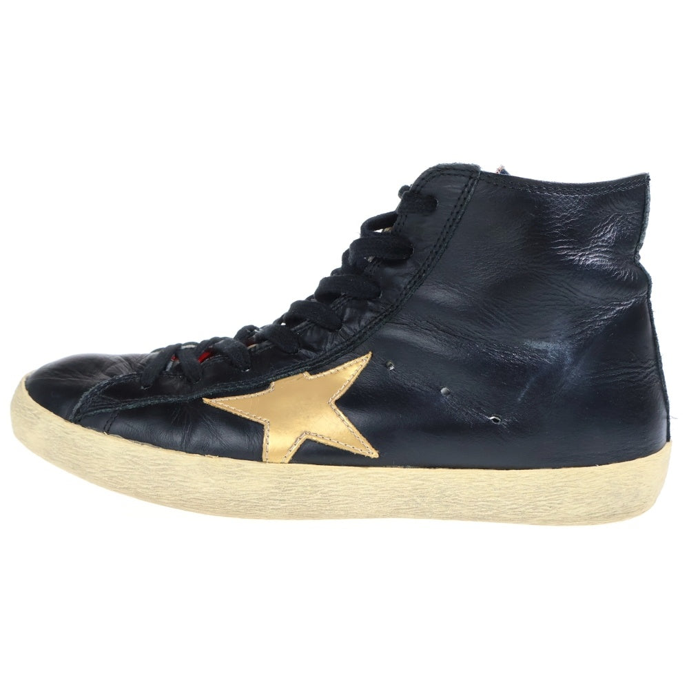 GOLDEN GOOSE DELUXE BRAND(ゴールデングースデラックスブランド) Francy Special Flag レザー ハイカット スニーカー ブラック