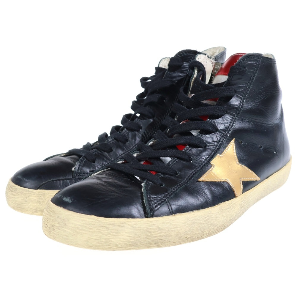 GOLDEN GOOSE DELUXE BRAND(ゴールデングースデラックスブランド) Francy Special Flag レザー ハイカット スニーカー ブラック
