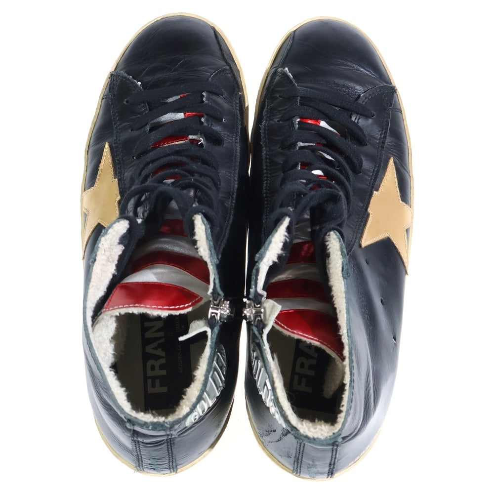 GOLDEN GOOSE DELUXE BRAND(ゴールデングースデラックスブランド) Francy Special Flag レザー ハイカット スニーカー ブラック