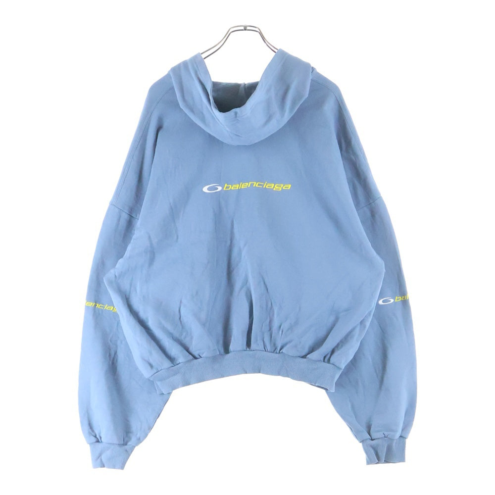 BALENCIAGA(バレンシアガ) エンブロイダリー ロゴ スウェット プルオーバー パーカー ブルー 827939 TSV01