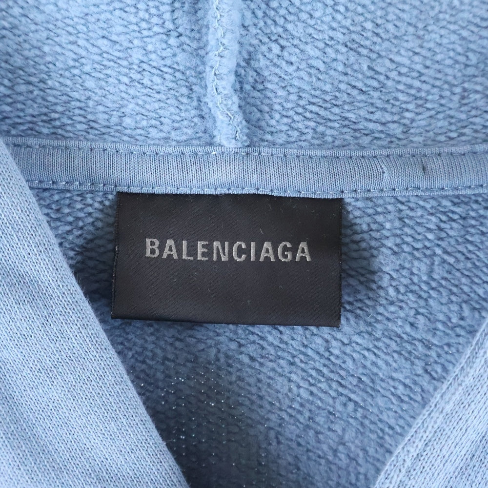 BALENCIAGA(バレンシアガ) エンブロイダリー ロゴ スウェット プルオーバー パーカー ブルー 827939 TSV01
