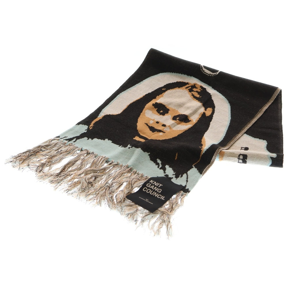 NO BRAND(ノーブランド) Amimono Horinouchi THE SHINING KNIT SCARF TWINS 編み物 堀ノ内 ロングマフラー スカーフ マルチカラー