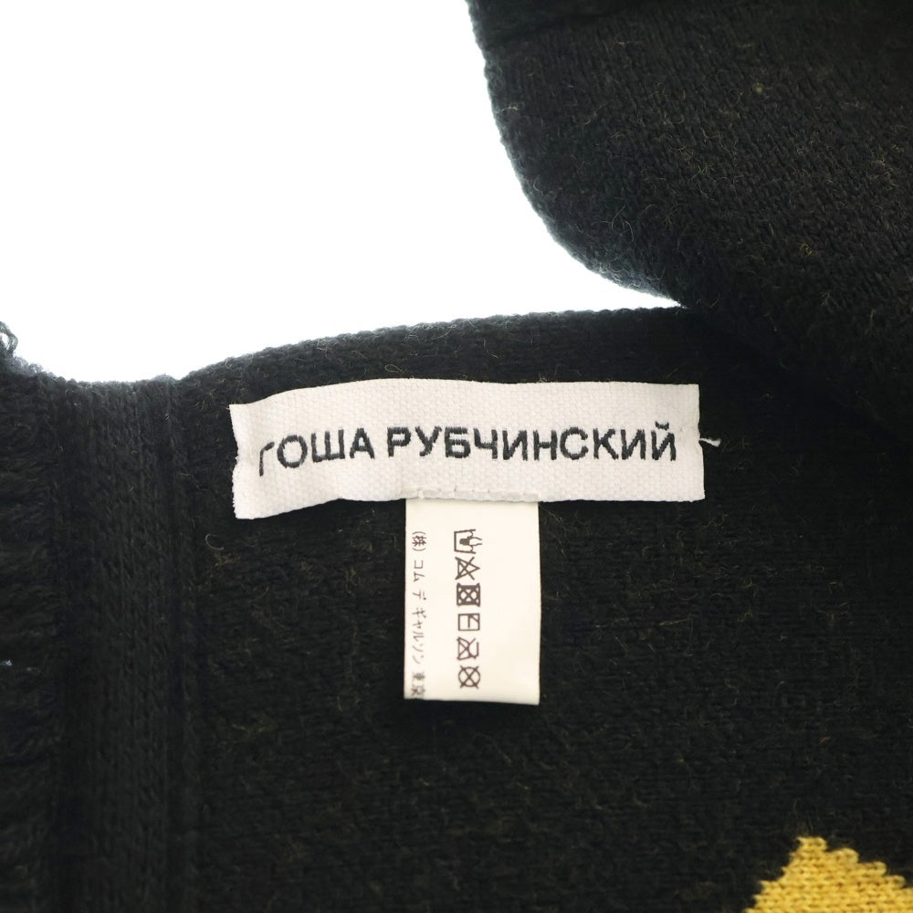 Gosha Rubchinskiy(ゴーシャラブチンスキー) グラフィックデザイン マフラー スカーフ ブラック/イエロー
