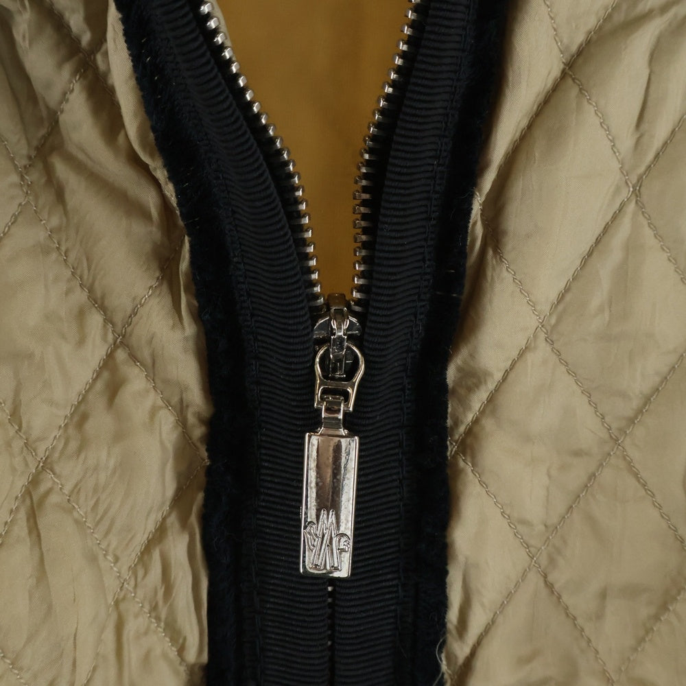 MONCLER(モンクレール) ROSELINE ノーカラー キルティング ジップアップジャケット ブラウン/ブラック 210934550600 レディース