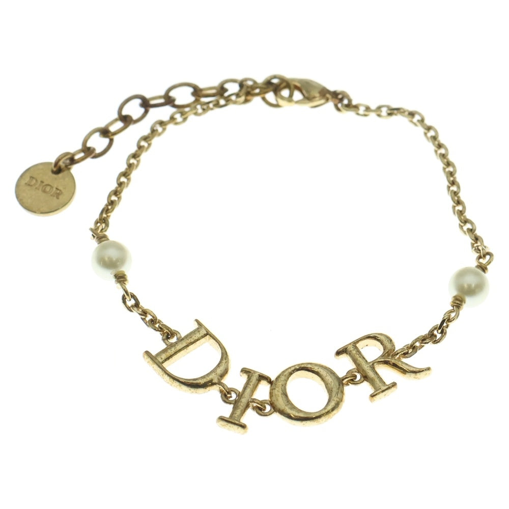 DIOR(ディオール) パールロゴ ブレスレット チェーンブレスレット ゴールド レディース