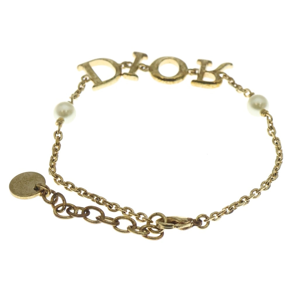 DIOR(ディオール) パールロゴ ブレスレット チェーンブレスレット ゴールド レディース