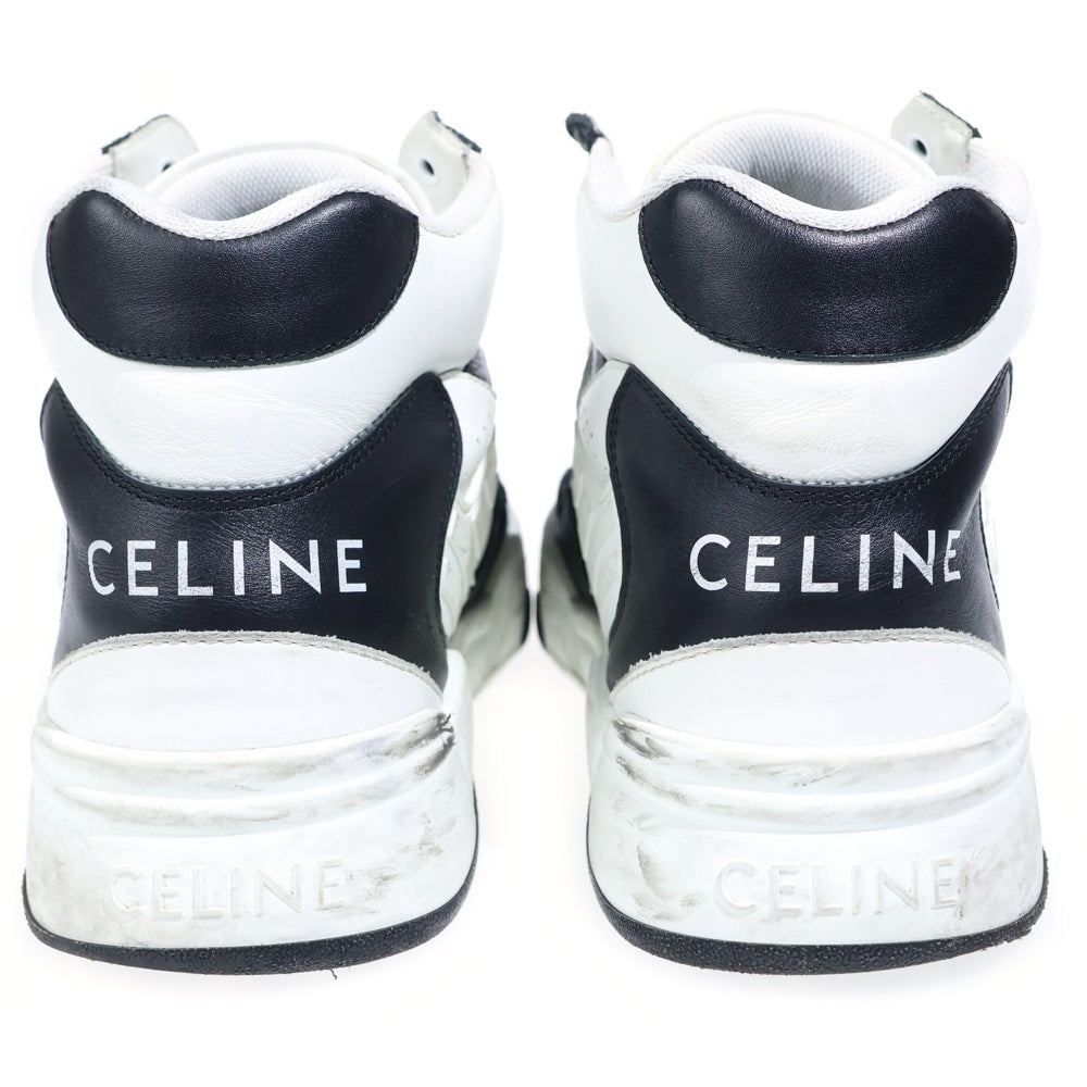 CELINE(セリーヌ) CT-60 ロゴ レザーハイカットシューズ ブラック/ホワイト