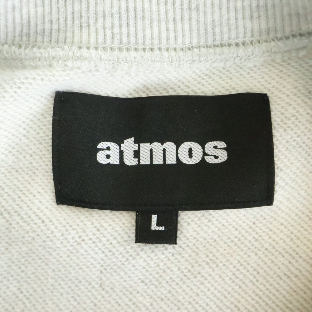 ATMOS(アトモス) 21SS CUT-OFF ロゴ刺繍 クルーネックスウェット グレー MAT21-S007
