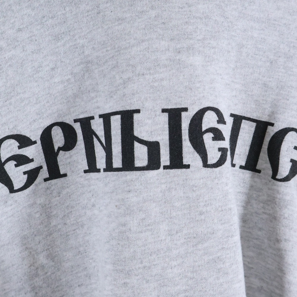 YEEZY(イージー) × Gosha Rubchinskiy ゴーシャ ラブチンスキー ロゴ プリント スウェット プルオーバーパーカー グレー