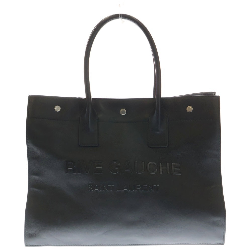 SAINT LAURENT PARIS(サンローランパリ) Rive Gauche Small Tote Bag In Smooth Leather リヴ ゴーシュ スムースレザー トートバック ブラック レディース