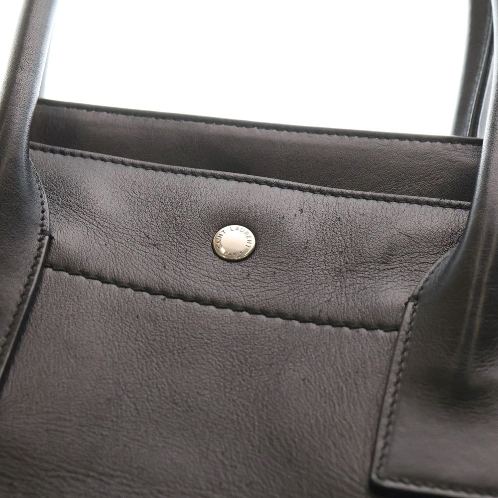 SAINT LAURENT PARIS(サンローランパリ) Rive Gauche Small Tote Bag In Smooth Leather リヴ ゴーシュ スムースレザー トートバック ブラック レディース