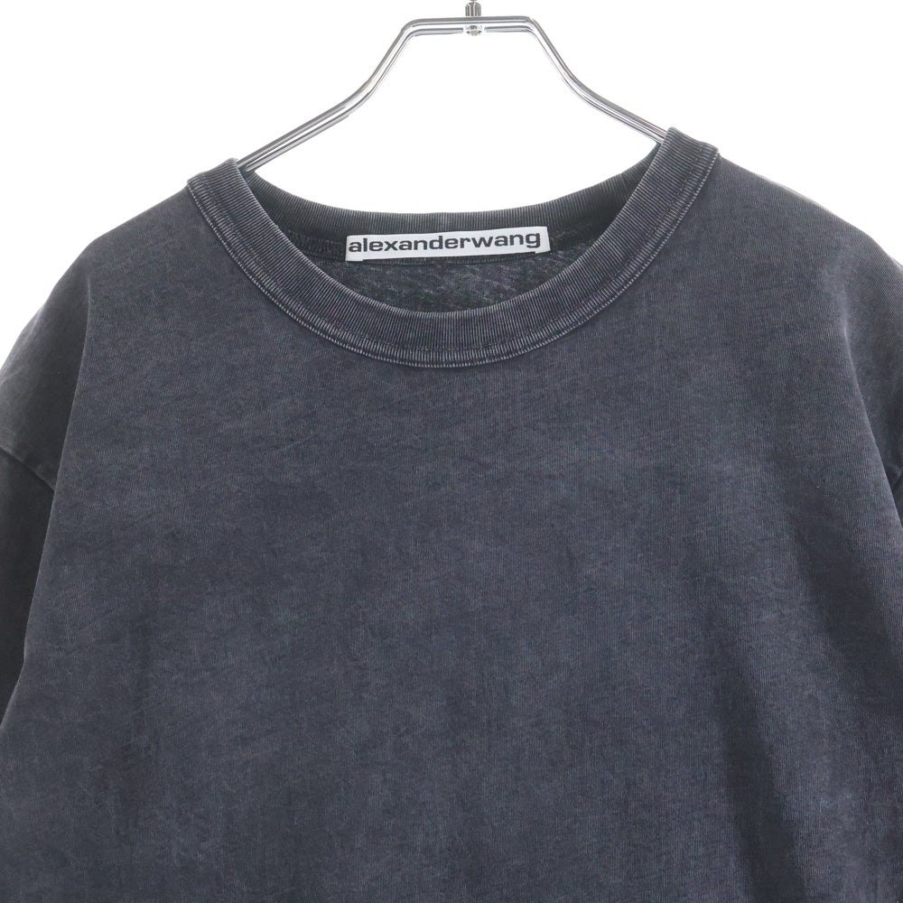 ALEXANDER WANG(アレキサンダーワン) ハイツイストジャージーアシッドウォッシュ半袖Tシャツ カットソー ダークグレー UCC2221527