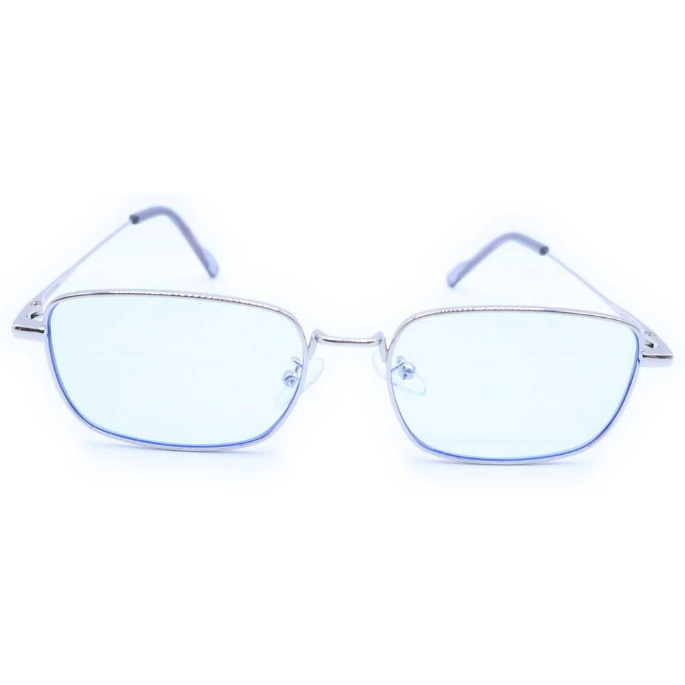 NO BRAND(ノーブランド) BLUE ELEPHANT ブルー リムレスサングラス メガネ シルバー/ブルー
