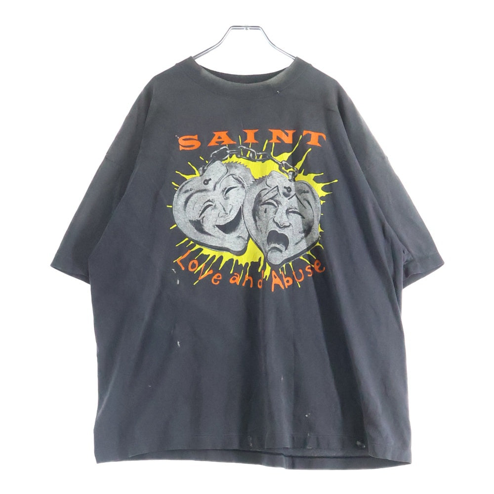 SAINT MICHAEL(セントマイケル) 25AW S/S T-SHIRT SAINT MASK 両面プリント 半袖Tシャツ カットソー ブラック SM-HR1-0000-010