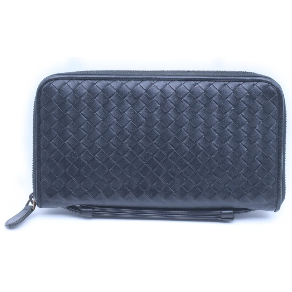 BOTTEGA VENETA(ボッテガヴェネタ) イントレチャート オーガナイザー ロングウォレット 財布 ブラック レディース