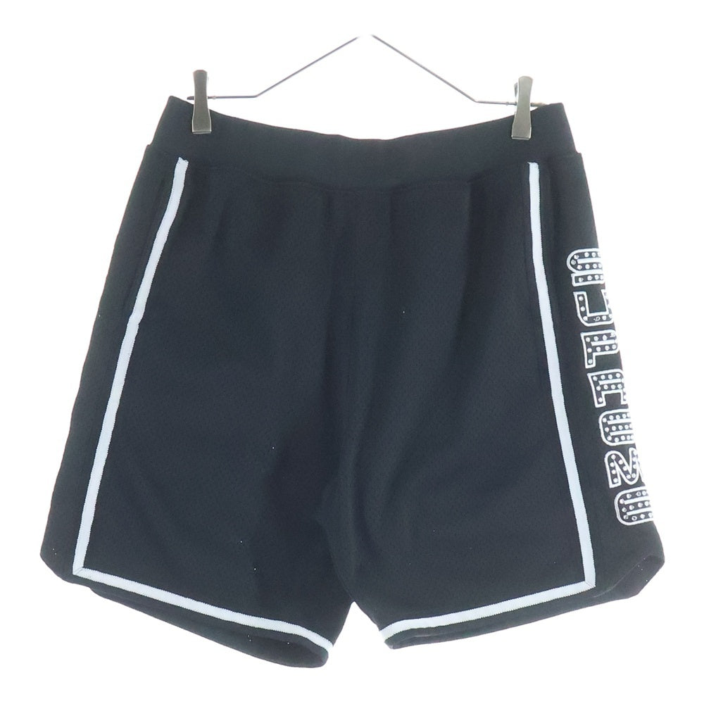 SUPREME(シュプリーム) rhinestone basketball shorts ラインストーンバスケットボールハーフパンツ メッシュショーツ ブラック