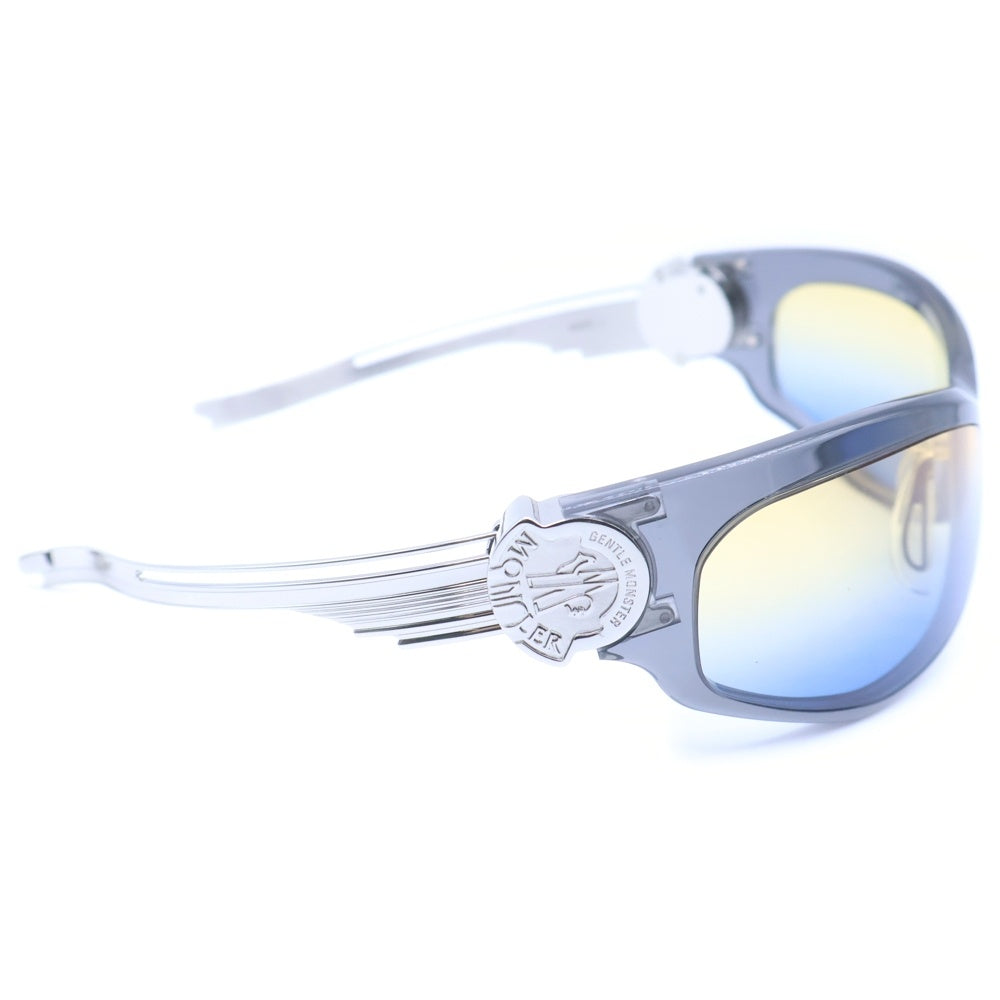 MONCLER GENIUS(モンクレール ジーニアス) ×SWIPE 1 スワイプ1 サイドロゴデザイン メタルフレームサングラス シルバー/ブラック