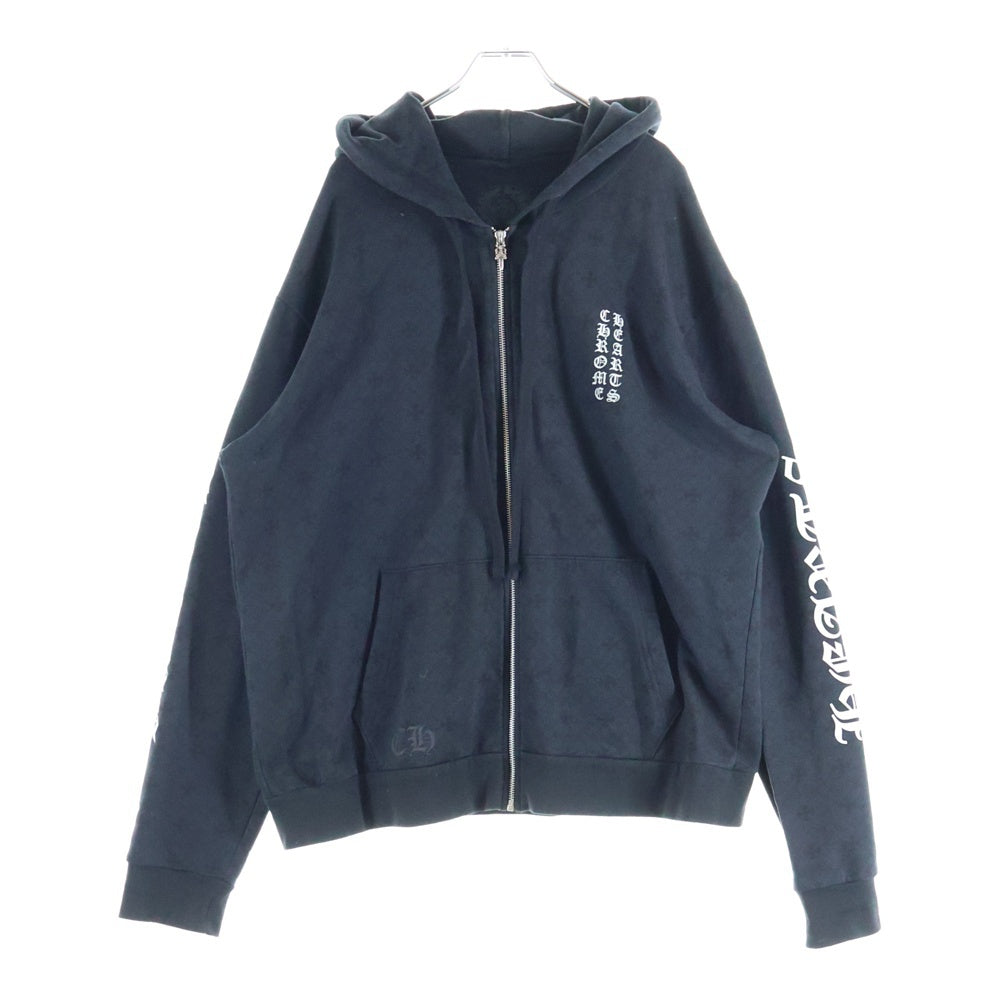 CHROME HEARTS(クロムハーツ) SWTSHRT HD ZIP CHプラス総柄バックホースプリントジップパーカー ブラック