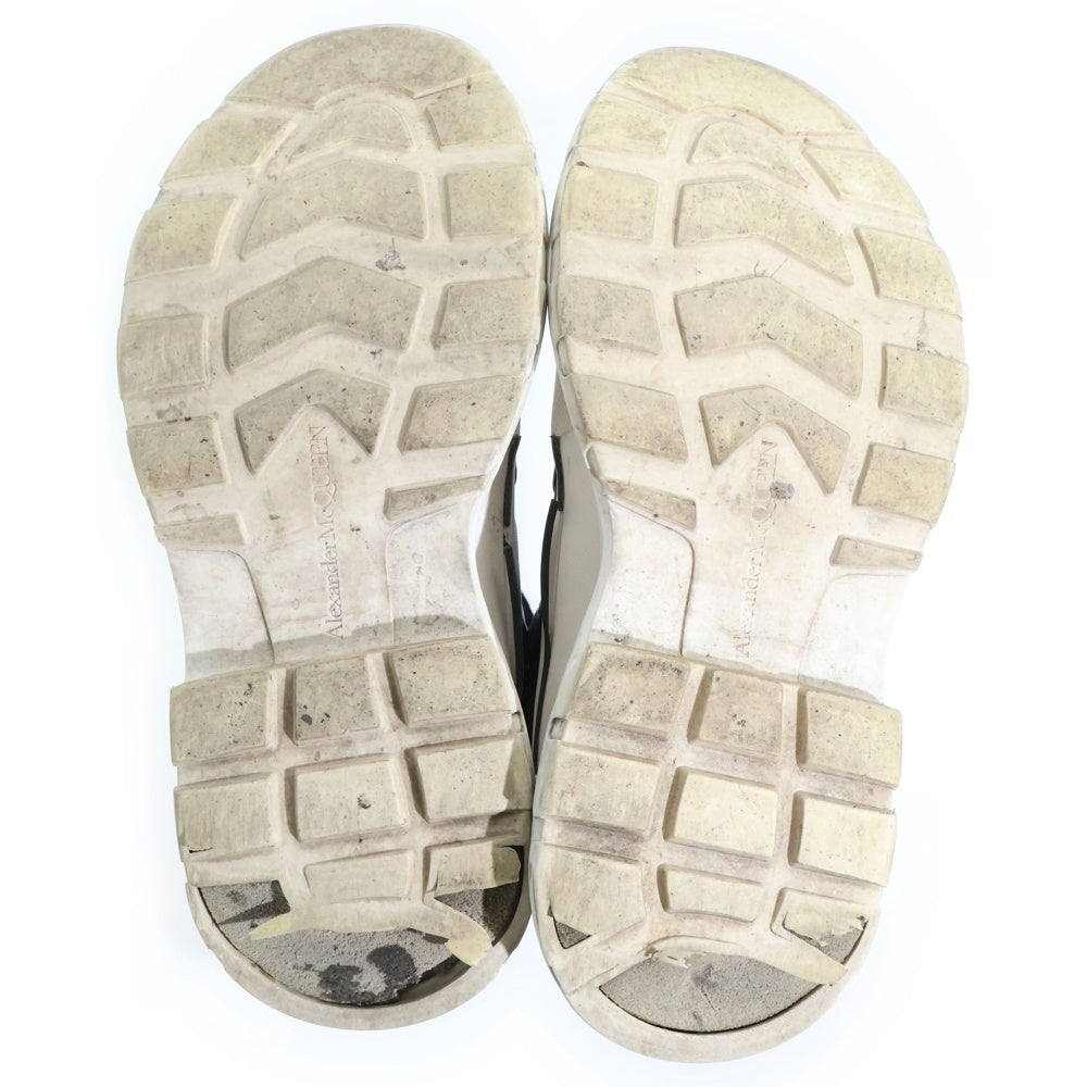 Alexander McQueen(アレキサンダーマックイーン) Joey Sneaker With Eyelets シルバー装飾 レザーハイカットスニーカー ブラック 727806