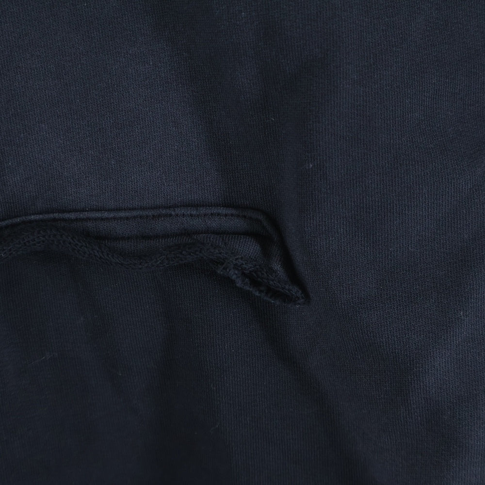 BALENCIAGA(バレンシアガ) 23SS Tape Type Ripped Pocket Hoodie テープロゴ プルオーバーフーディー パーカー ブラック 744190 TOVB1