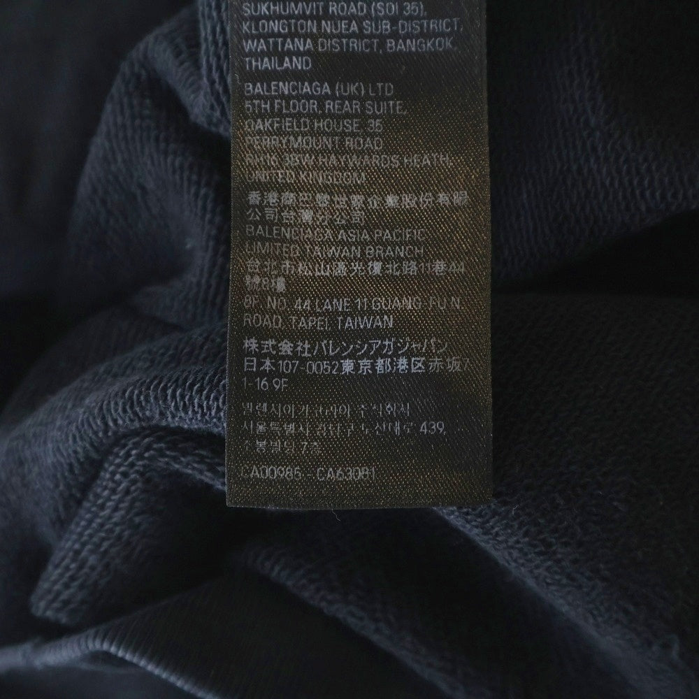 BALENCIAGA(バレンシアガ) 23SS Tape Type Ripped Pocket Hoodie テープロゴ プルオーバーフーディー パーカー ブラック 744190 TOVB1