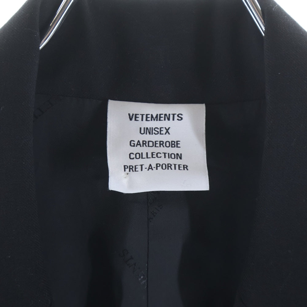 VETEMENTS(ヴェトモン) 25AW Boxy tailored blazer ボックス ブレザー テーラードジャケット ブラック UE64JA300B