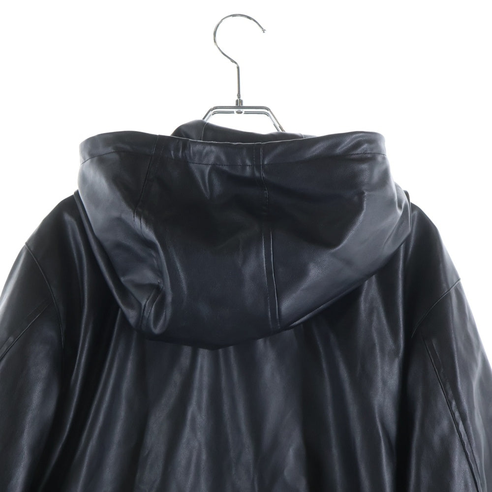 DIESEL(ディーゼル) フェイクレザージップアップジャケット フード付きジャケット ブラック A13407