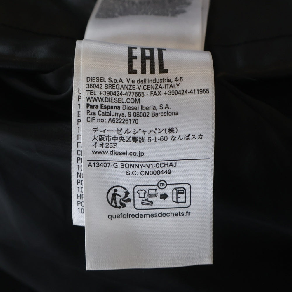 DIESEL(ディーゼル) フェイクレザージップアップジャケット フード付きジャケット ブラック A13407
