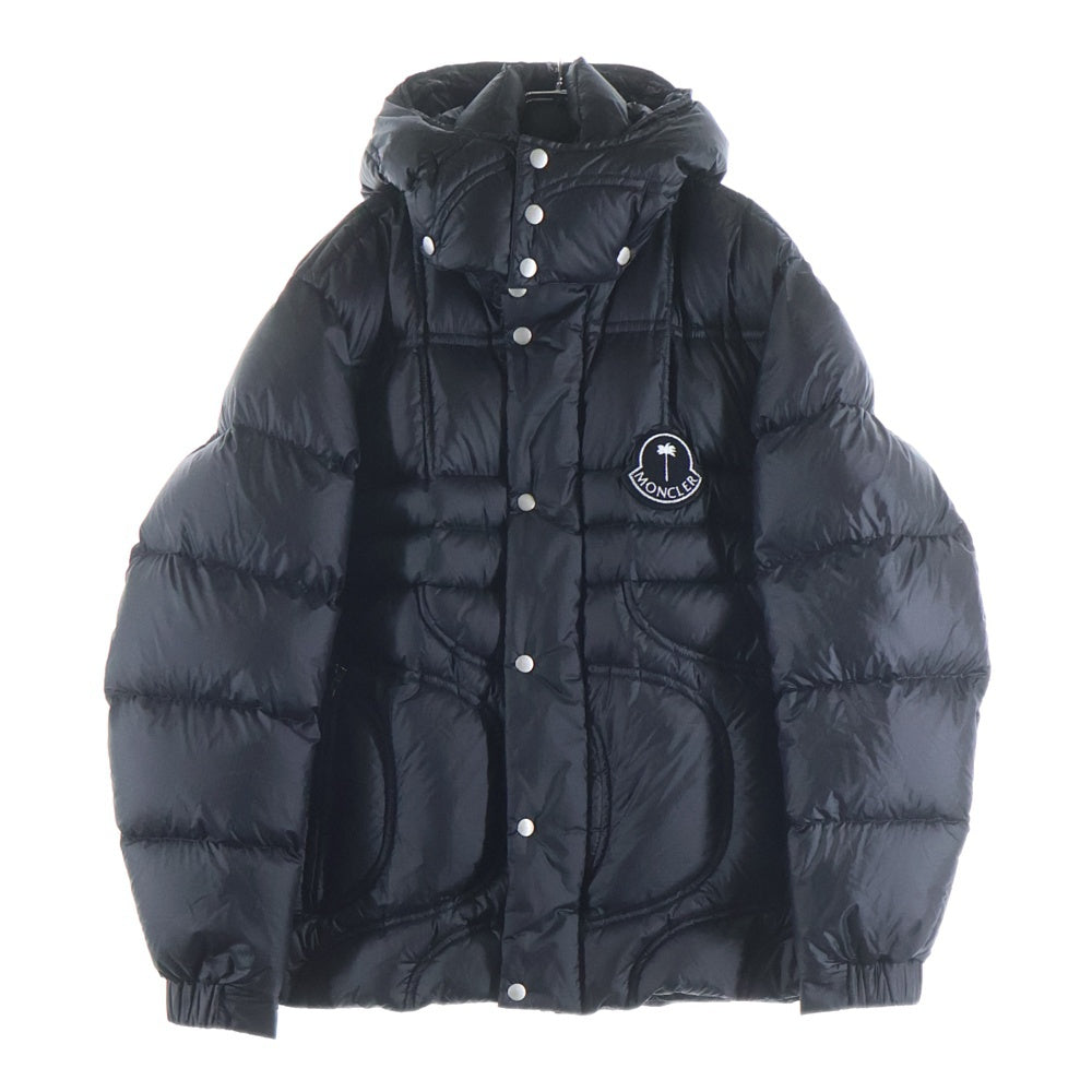MONCLER(モンクレール) ×Palm Angels CHERITH GIUBBOTTO ×パームエンジェルス ロゴパッチ ナイロンダウンジャケット ブラック J209L1A00014