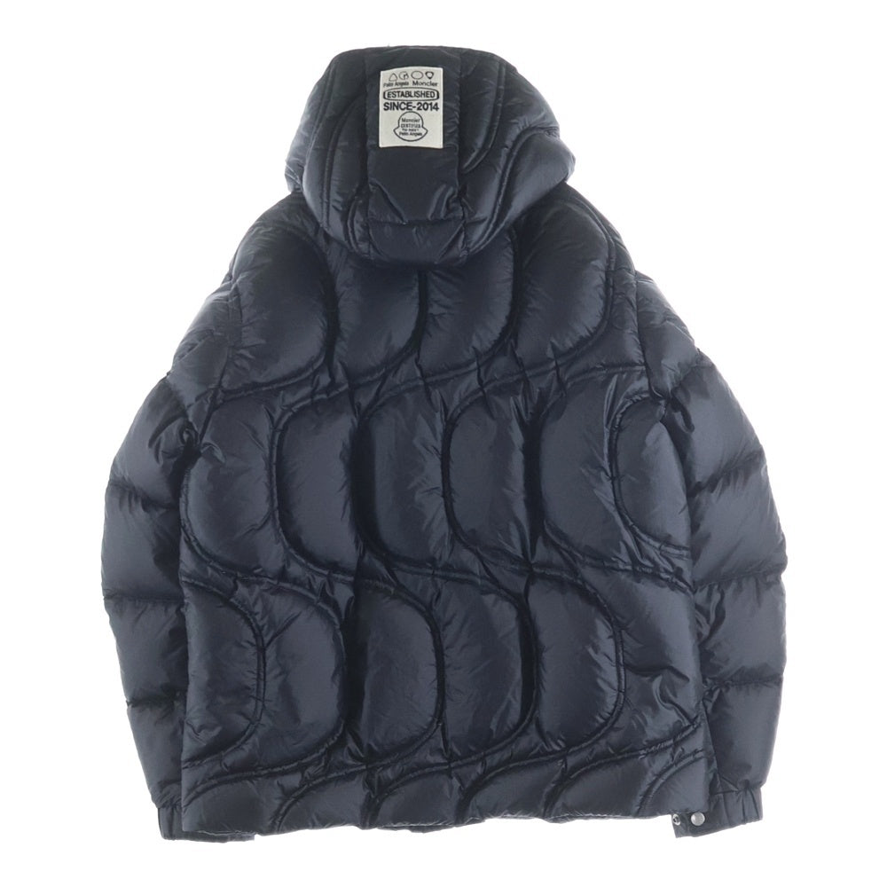 MONCLER(モンクレール) ×Palm Angels CHERITH GIUBBOTTO ×パームエンジェルス ロゴパッチ ナイロンダウンジャケット ブラック J209L1A00014