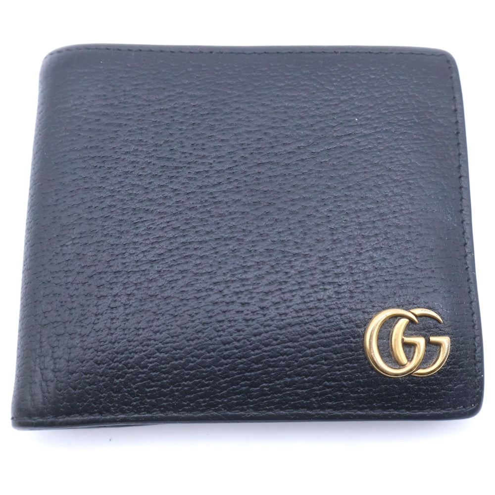 GUCCI(グッチ) GGロゴ二つ折り財布 ブラック GD金具 428725
