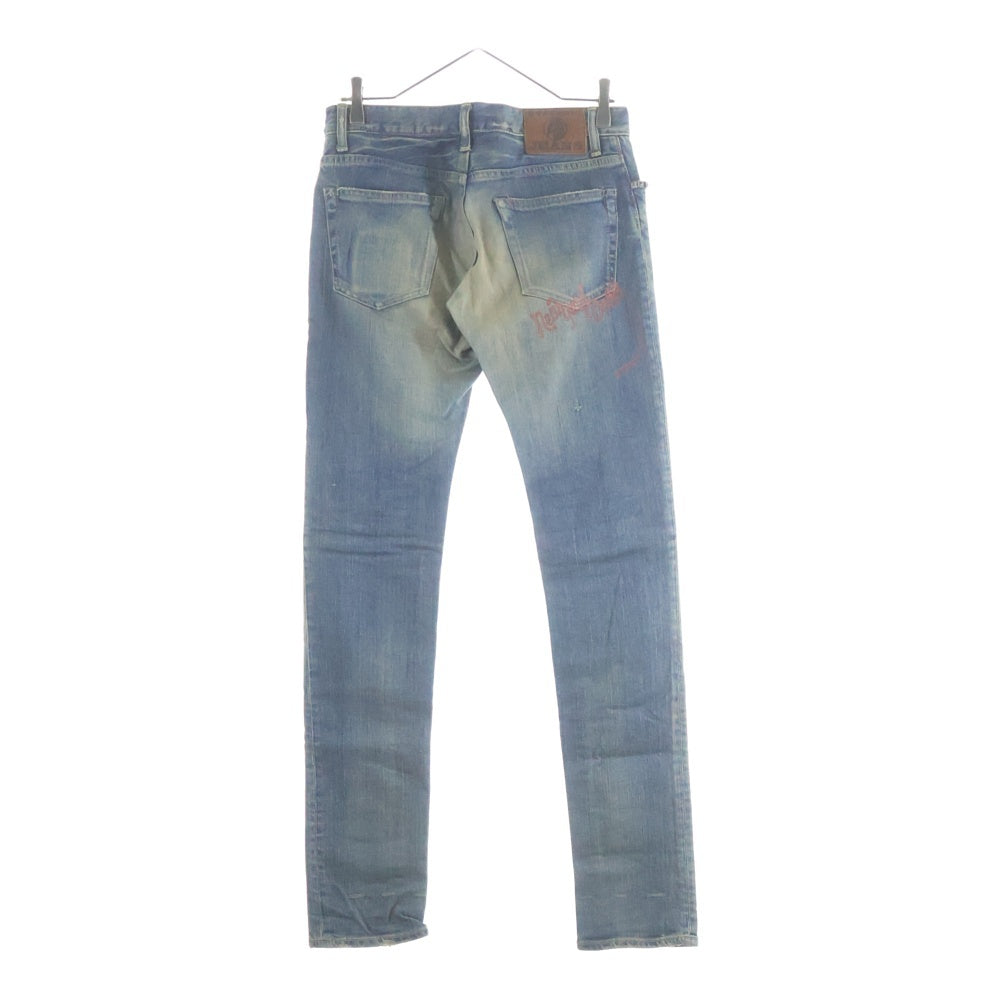 HYSTERIC GLAMOUR(ヒステリックグラマー) ×The New York DOLLS ×ニューヨークドールズ スタッズ プリントデニムパンツ インディゴ 2AP-6092