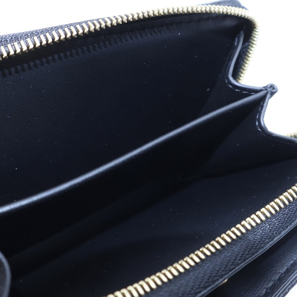 LOUIS VUITTON(ルイヴィトン) ポルトフォイユ ルー モノグラム エンボス ラムスキン レザー ラウンドジップ コンパクトウォレット 二つ折り財布 ゴールド金具 ブラック M81599 RFID レディース